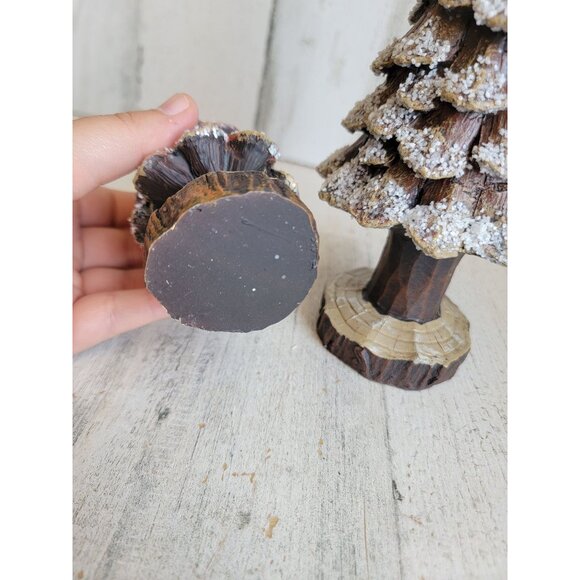 Transpac glitter unique pinecone tree set Xmas decor figure - Picture 6 of 6